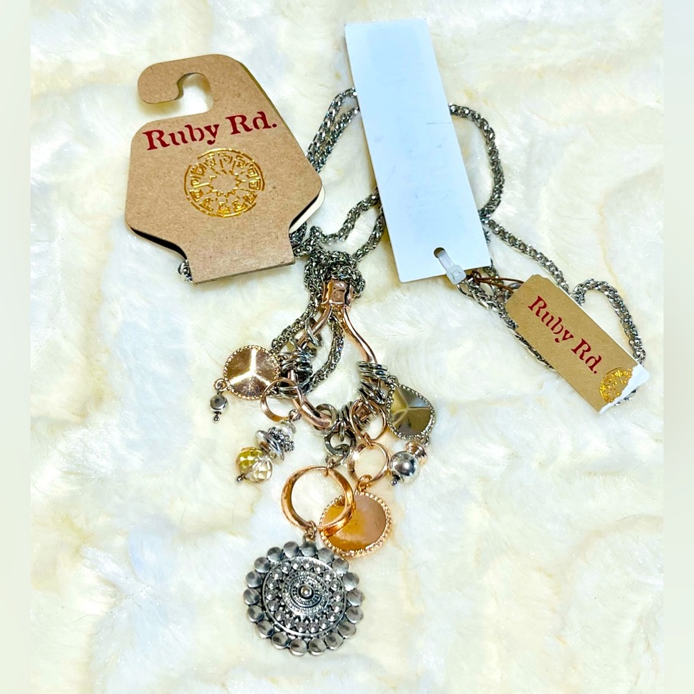 Ruby Rd. Multi charm pendant necklace NWT